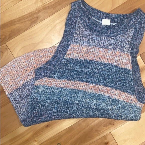 Gap striped knit blue and pink sweater tank - Picture 3 of 6